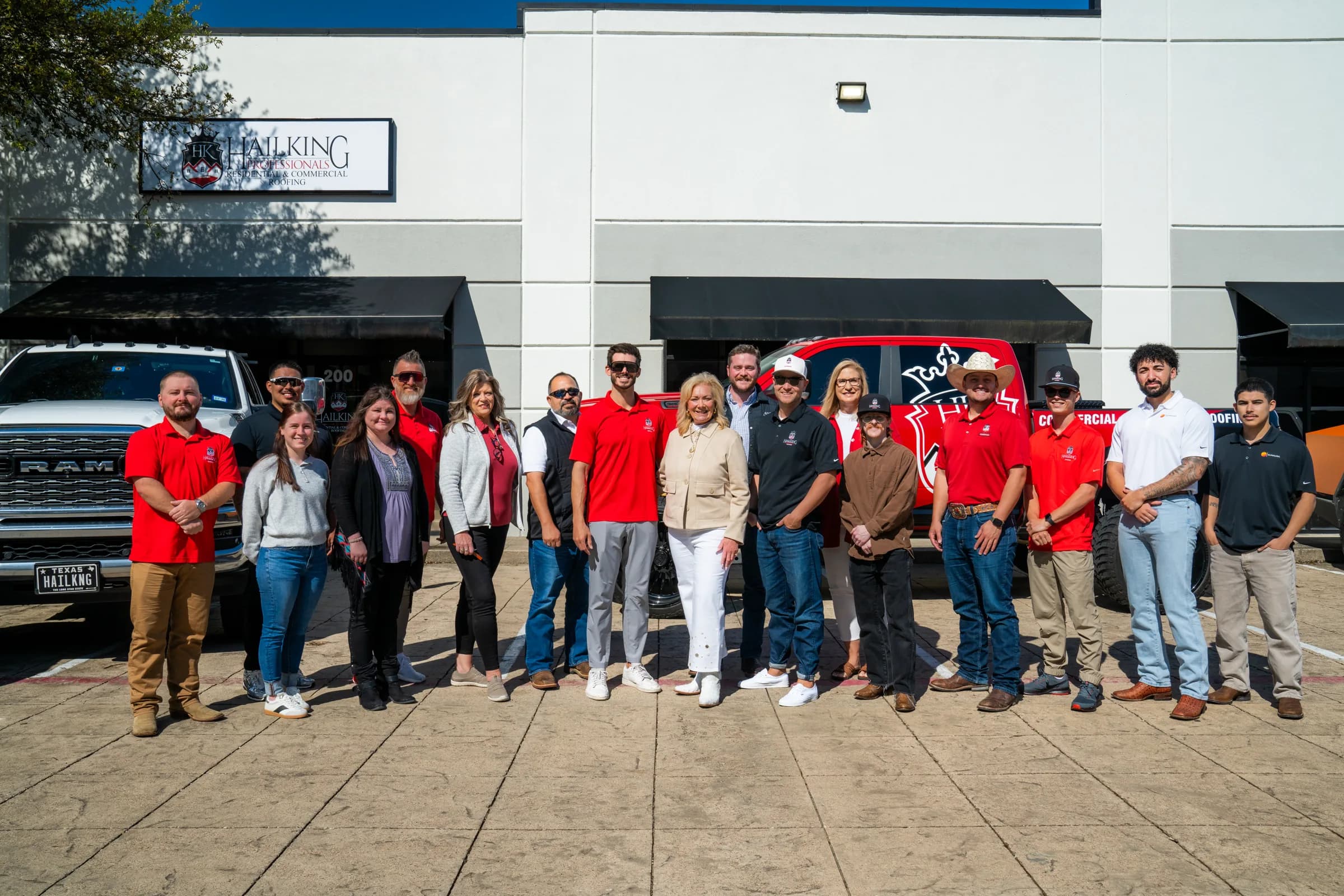 The Hail King Professionals team outside its North Texas office