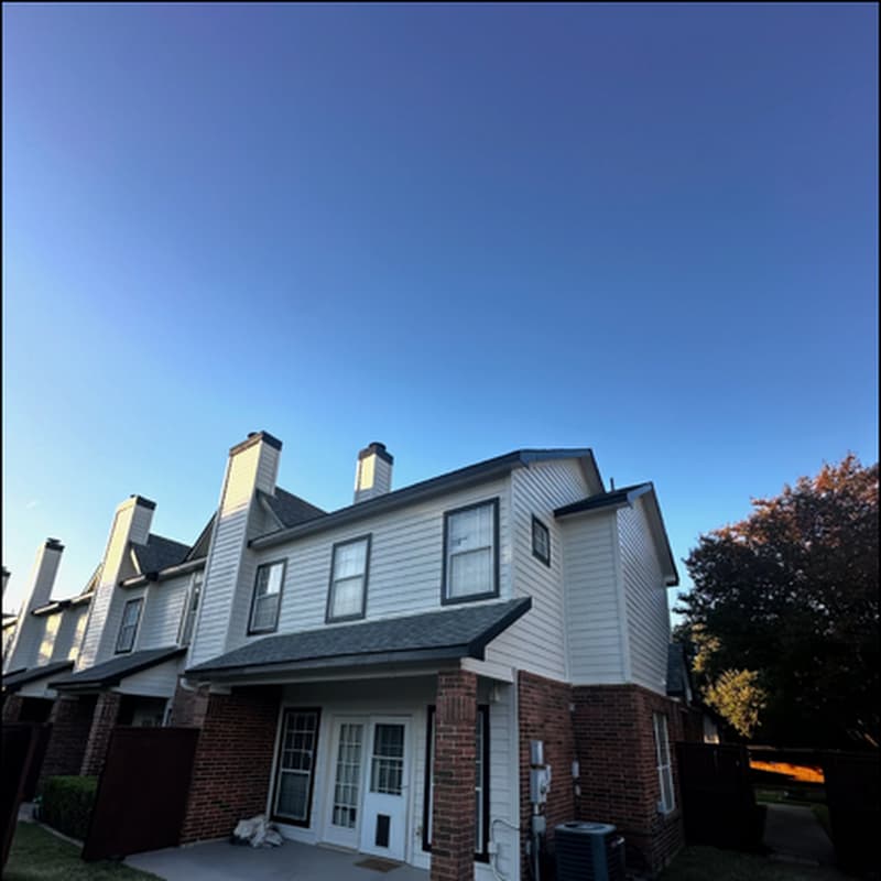 Completed townhome exterior at the HOA property