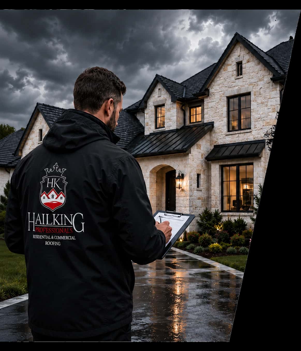 Hail King inspector documenting storm damage at a North Texas property