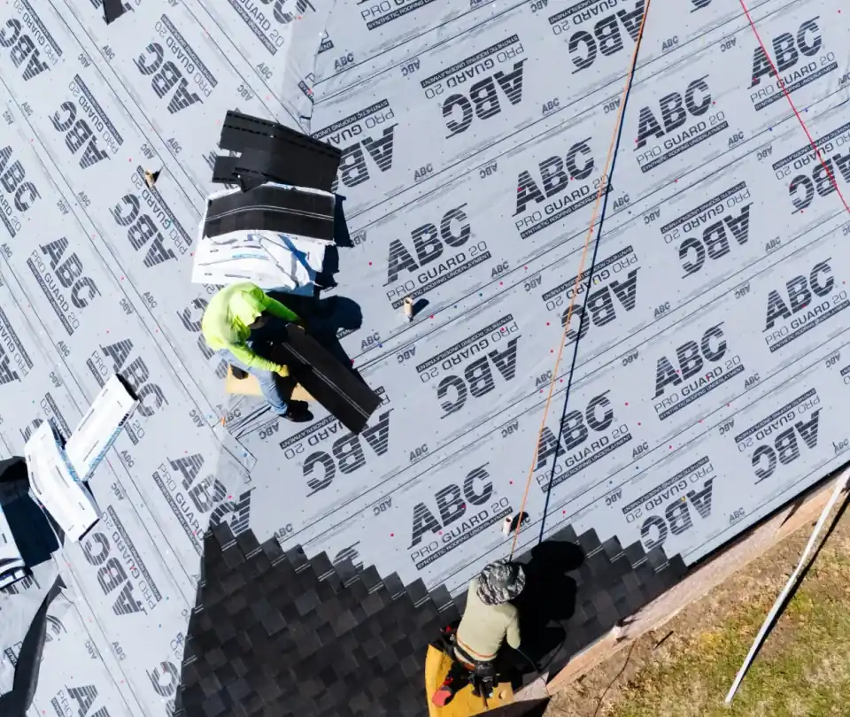 Hail King roofing contractor working on a residential roof