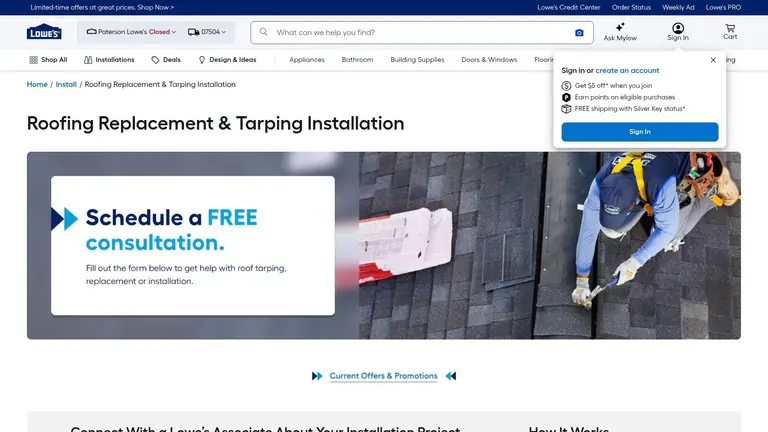 Lowe’s Roofing Installation Services