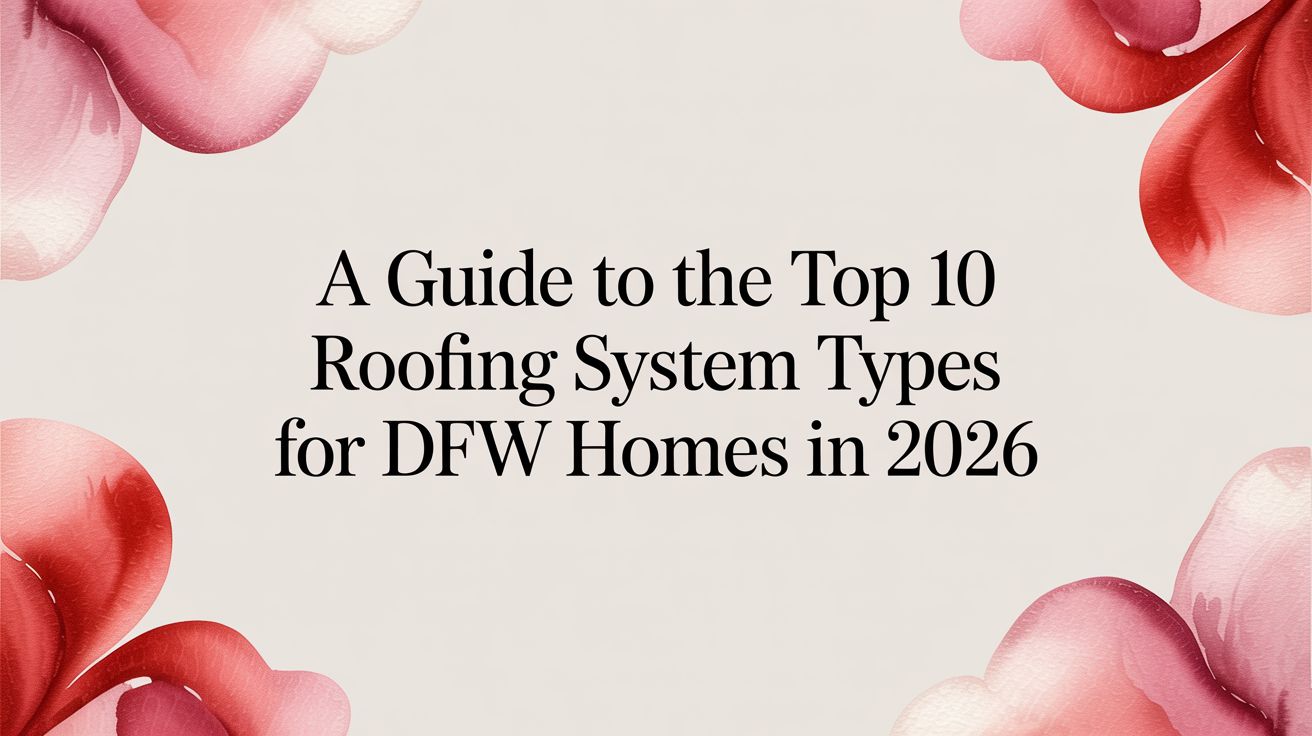 Read more about the article A Guide to the Top 10 Roofing System Types for DFW Homes in 2026