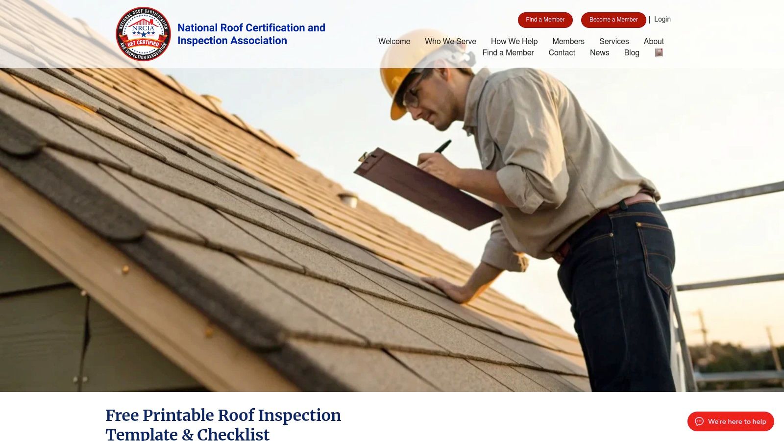 NRCIA – Free Printable Roof Inspection Template & Checklist